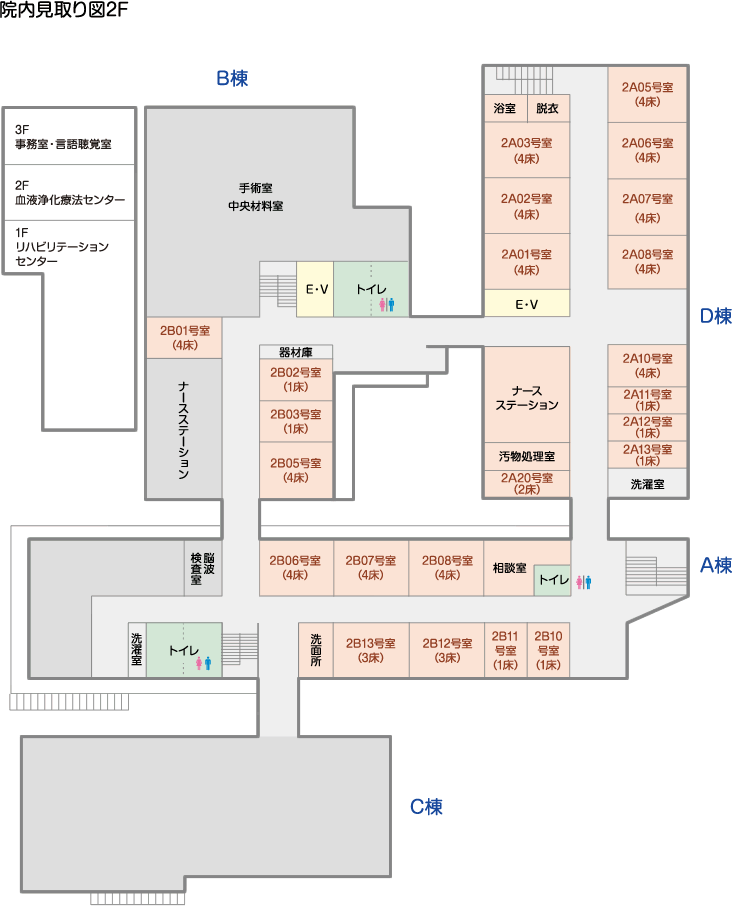 院内見取り図　2F